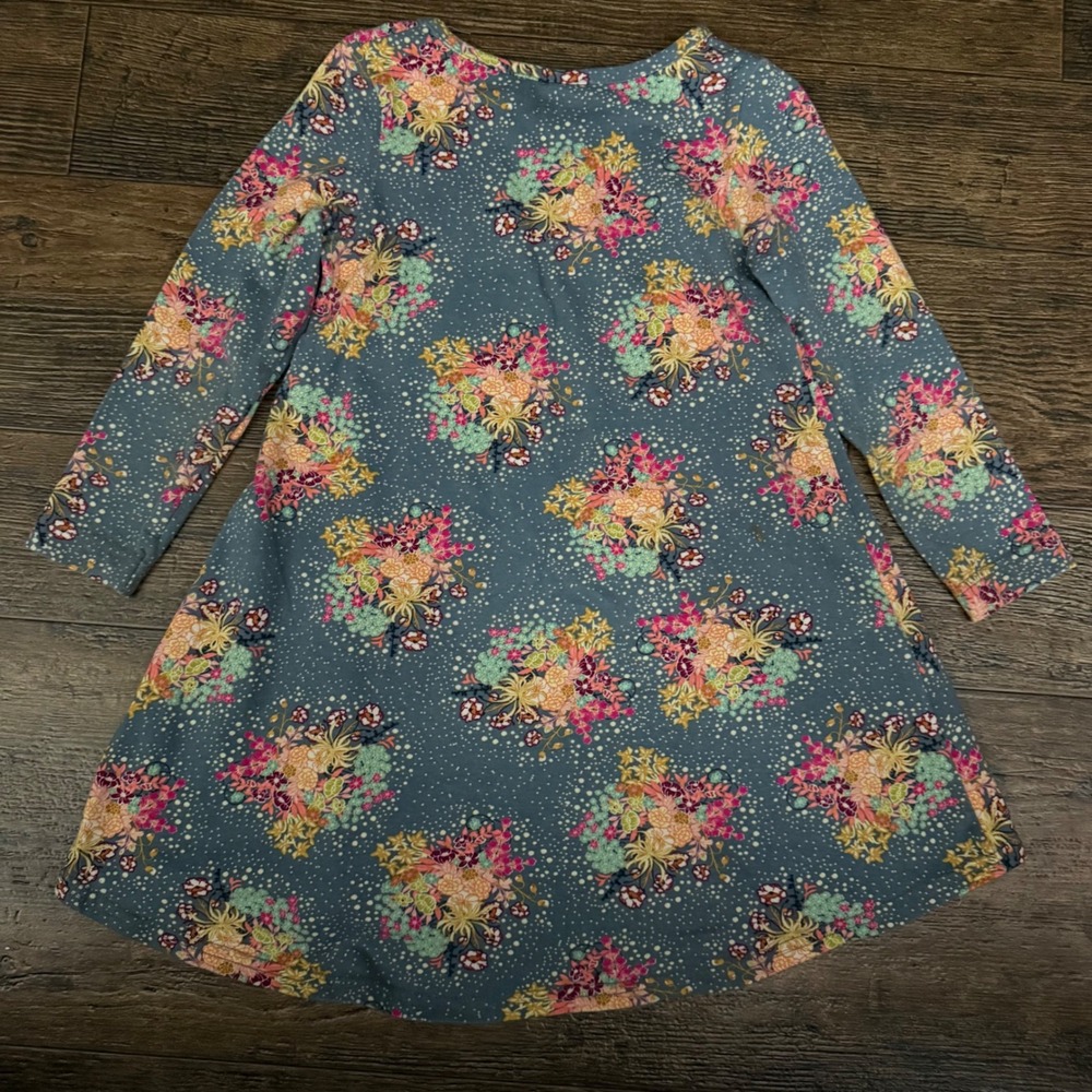Ric Rac and Ruffles Girls‎ 4T Blue Floral Long Sleeve Dress, Cute Casual Outfit - Picture 2 of 6